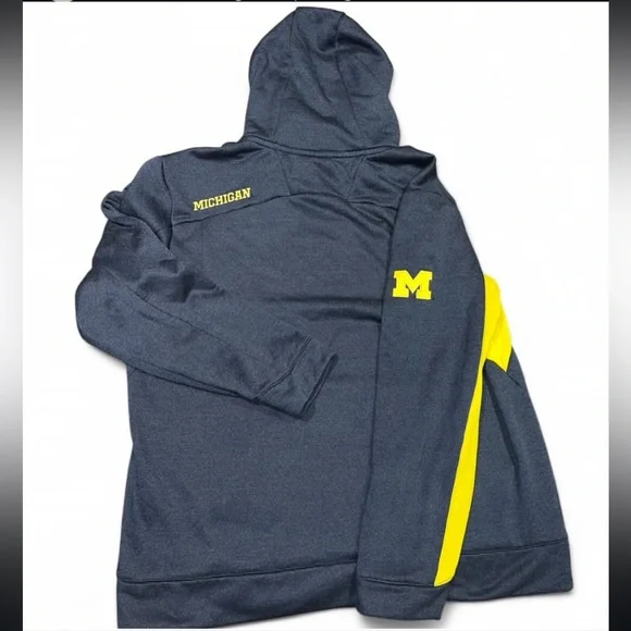 Adidas Michigan Hoodie in Navy and Yellow - Picture 2 of 3